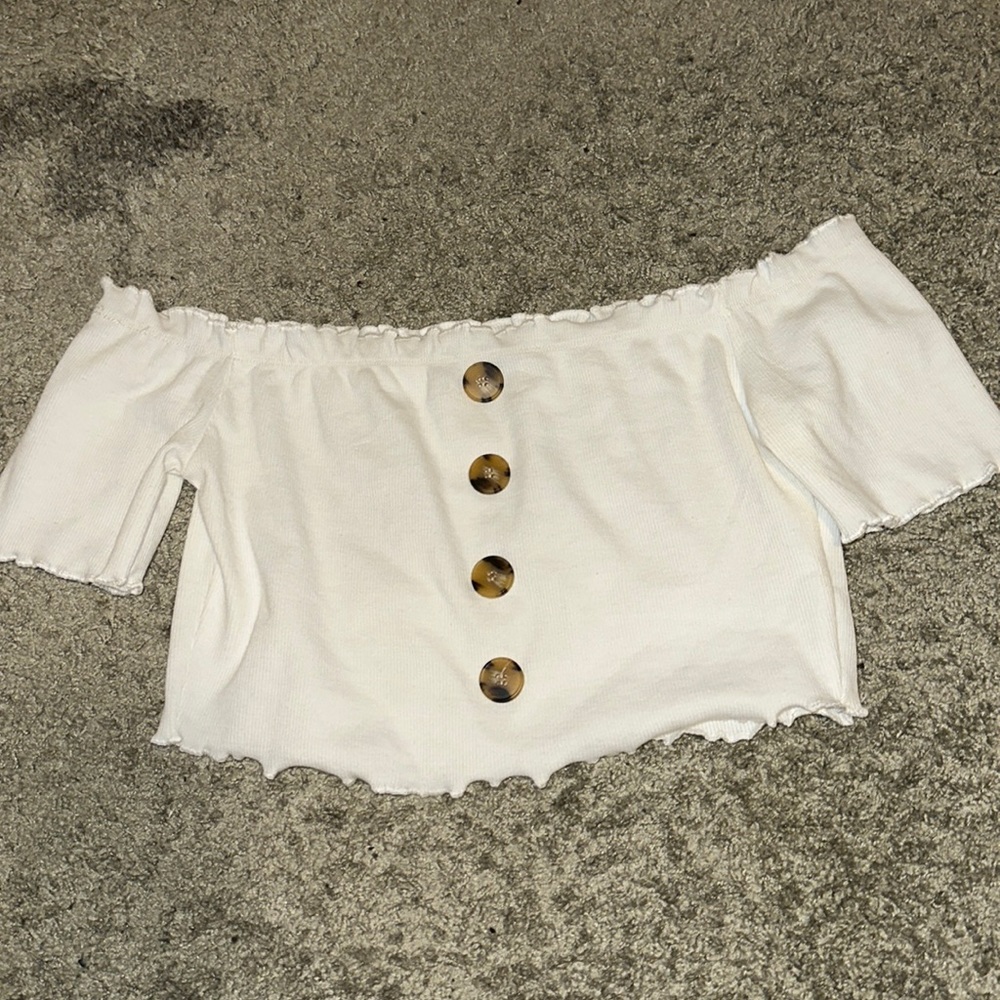 White off the shoulder shirt